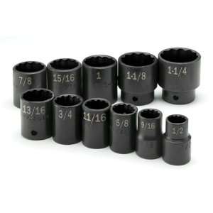   Point Standard Fractional High Visibility Impact Socket Set 11 Piece