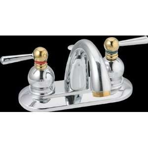  Chromatic Lever Bright Chrome 4 Faucet W/Brass Accents 