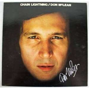 Don Mclean Signed Chain Lighting Album Cover +vinyl Jsa   NHL 