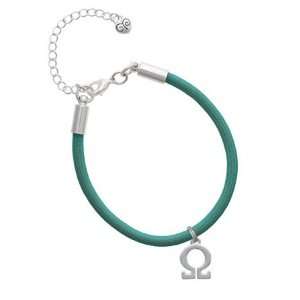 Greek Letter Omega Charm on a Teal Malibu Charm Bracelet