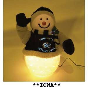   NCAA Iowa Fiber Optic Snowman Christmas Decorations