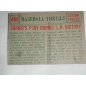  1959 Baseball Thrills # 468   Sniders Play Brings L.A 