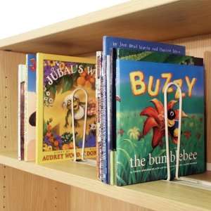  PBS Wood Shelf with Four Adjustable Wire Book Supports 