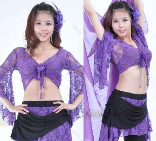 Sexy Belly Dance Dancing Lace Blouse Choli Top Bra Dancewear Costumes 