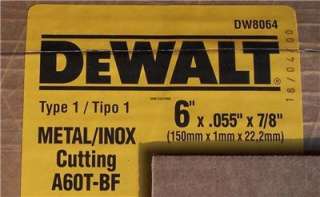 Dewalt 6 X .055 X 7/8 Metal Cutting Disc Brand New  