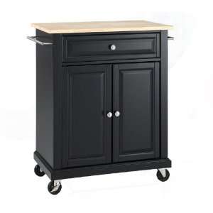   Natural Wood Top Portable Kitchen Cart by Crosley Furniture & Decor