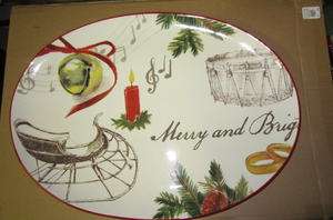 New Williams Sonoma Christmas Carol Platter New in Box  