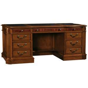  Sligh Furniture 72 Pedestal Desk with Leather Top in 