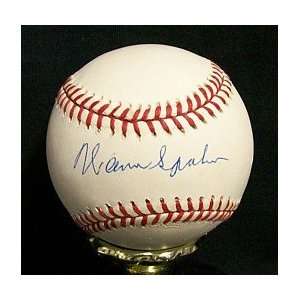  Warren Spahn Autographed Baseball