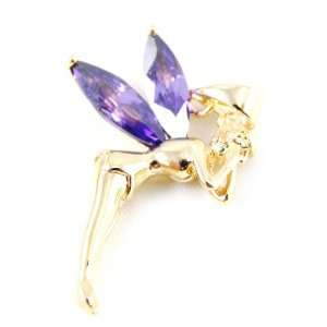  Pendant plated gold Fée Clochette amethyst. Jewelry