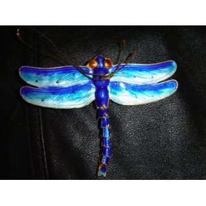  Cloisonné dragonfly Christmas ornament in blue 