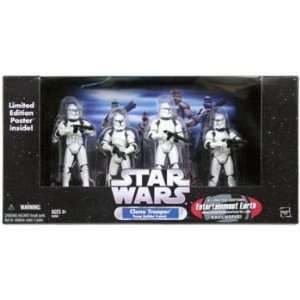   Wars 4 Pack White Clone Troopers w/out Battle Damage Toys & Games