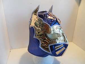 Mexican Lucha Libre Sin Cara Style Wrestling Mask in Blue w/ Zipper 