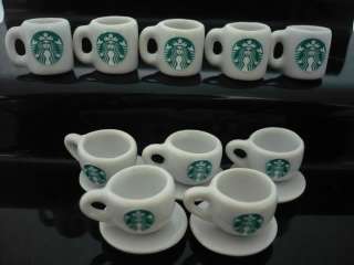   Cup and Coffee Mug Starbucks Dollhouse Miniatures Supply Food  