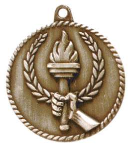 Gold Silver Bronze Victory Torch Medals w/Ribbon  