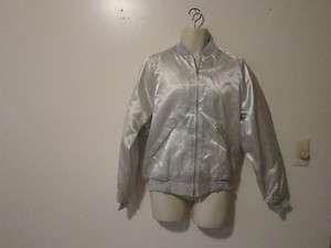 Pla Jac by Dunbrooke Lined SILVER Jacket Size LARGE 44 46 NWOT  