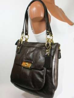  NEW AUTHENTIC COACH KRISTIN LEATHER NS TOTE (Bronze/Brass 