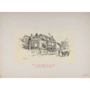  1900 Sir John Falstaff Inn Gads Hill Higham Lithograph 
