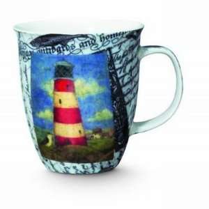    Coastal Beach Harbor Lighthouse Coffee Latte Mug