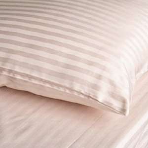   Stripe Single Ply Yarn Bed Sheet Set (Pale rose) King.