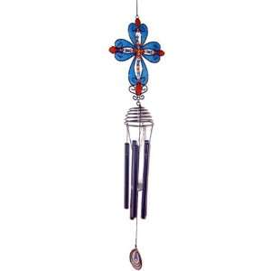  31 inch Metal And Epoxy Resin Blue And Red Cross 5 Tube 