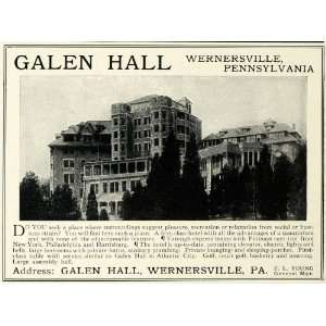  1913 Ad Galen Hall Hotel Amenities Wernersville PA 