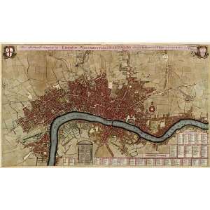  Antique Map of London, England (1700) by Robert Morden 