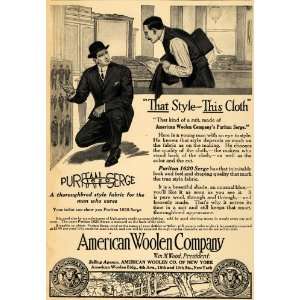  1912 Ad American Woolen Co. Puritan Serge Style Fabrics 