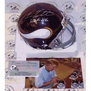  Fran Tarkenton Autographed Mini Helmet   Riddell Minnesota 