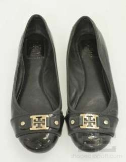 Tory Burch Black Patent Leather Clines Ballet Flats Size 8.5M  