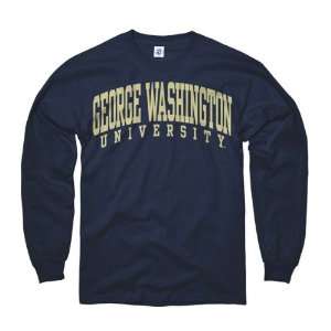  George Washington Colonials Navy Arch Long Sleeve T Shirt 