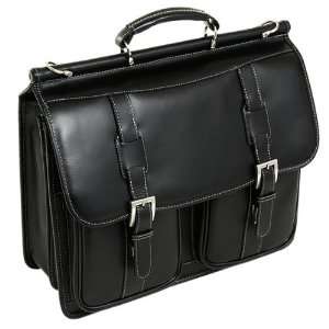  Siamod SIGNORINI (Black) Leather Double Compartment Laptop 