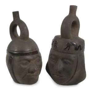 Ceramic vases, Inca Chiefs (pair) 