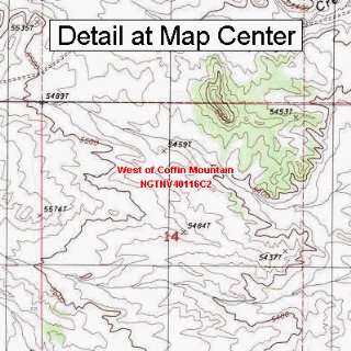  USGS Topographic Quadrangle Map   West of Coffin Mountain 