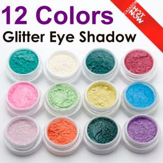 12 pcs beautiful Glitter Loose EyeShadow in 12 Colors  