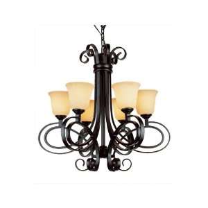  By Trans Globe Lighting Dark Bronze Finish 6 Lt Chandelier 