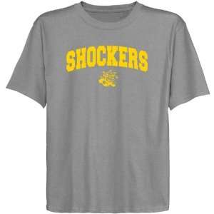  Wichita State Shockers Youth Ash Logo Arch T shirt 