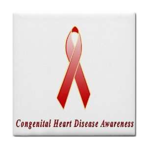  Congenital Heart Disease Awareness Ribbon Tile Trivet 