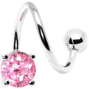  Shimmering Passion Pink Solitaire Spiral Twister Belly 