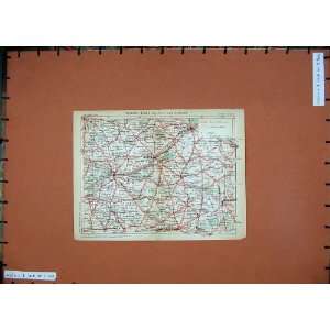    1934 Colour Map France Orleans Blois Tours Bourges