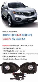 2010 2011 2012 KIA Sorento OEM Fog Lights/Lamps Complete Full  kit 