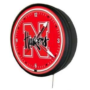  Nebraska Cornhuskers NCAA College Neon Clock Sports 