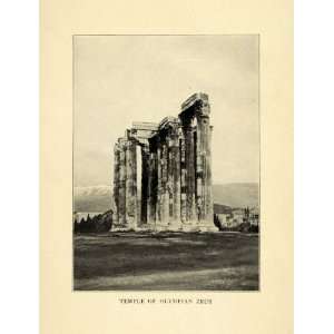 1907 Print Temple Olympian Zeus Athens Greece Ancient Architecture 