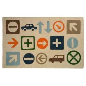  Transportation Signs Novelty Rug in Multi Size 3 x 5 