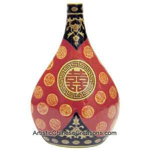 Chinese Home Decor / Chinese Porcelain Vase   Double Happiness Vase 