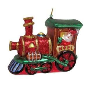   Personalized Santa in Train Engine Christmas Ornament
