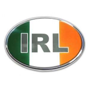  Ireland Country Flag IRL Oval Chrome Auto Emblem 