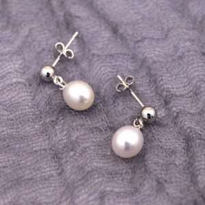  Fresh Water Pearl Post Earrings   White Jewelry