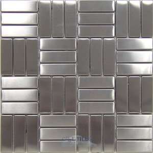 Diamond tech stainless steel tiles   parquet mesh mounted sheets