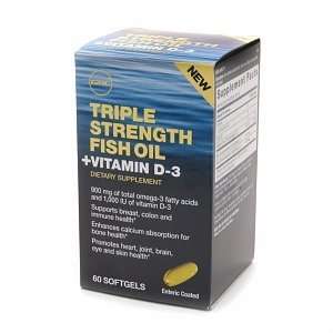  GNC Triple Strength Fish Oil + Vitamin D 3 Health 